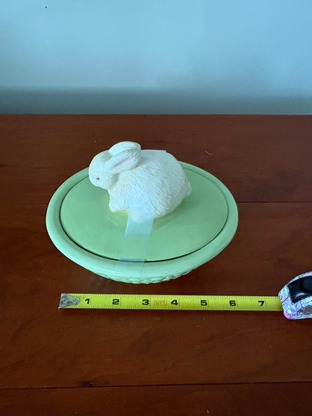 Hallmark Bunny Trinket Dish Green Easter Candy Bowl Cottagecore Decor - Picture 4 of 5